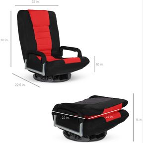 **RED & BLACK 360 DEG SWIVEL GAMING CHAIR & LUMBAR SUPPORT 1215919***