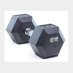 GetUp Hex Rubber Dumbbell - 15kg | SJ 51499/14766 B8 (S4)
