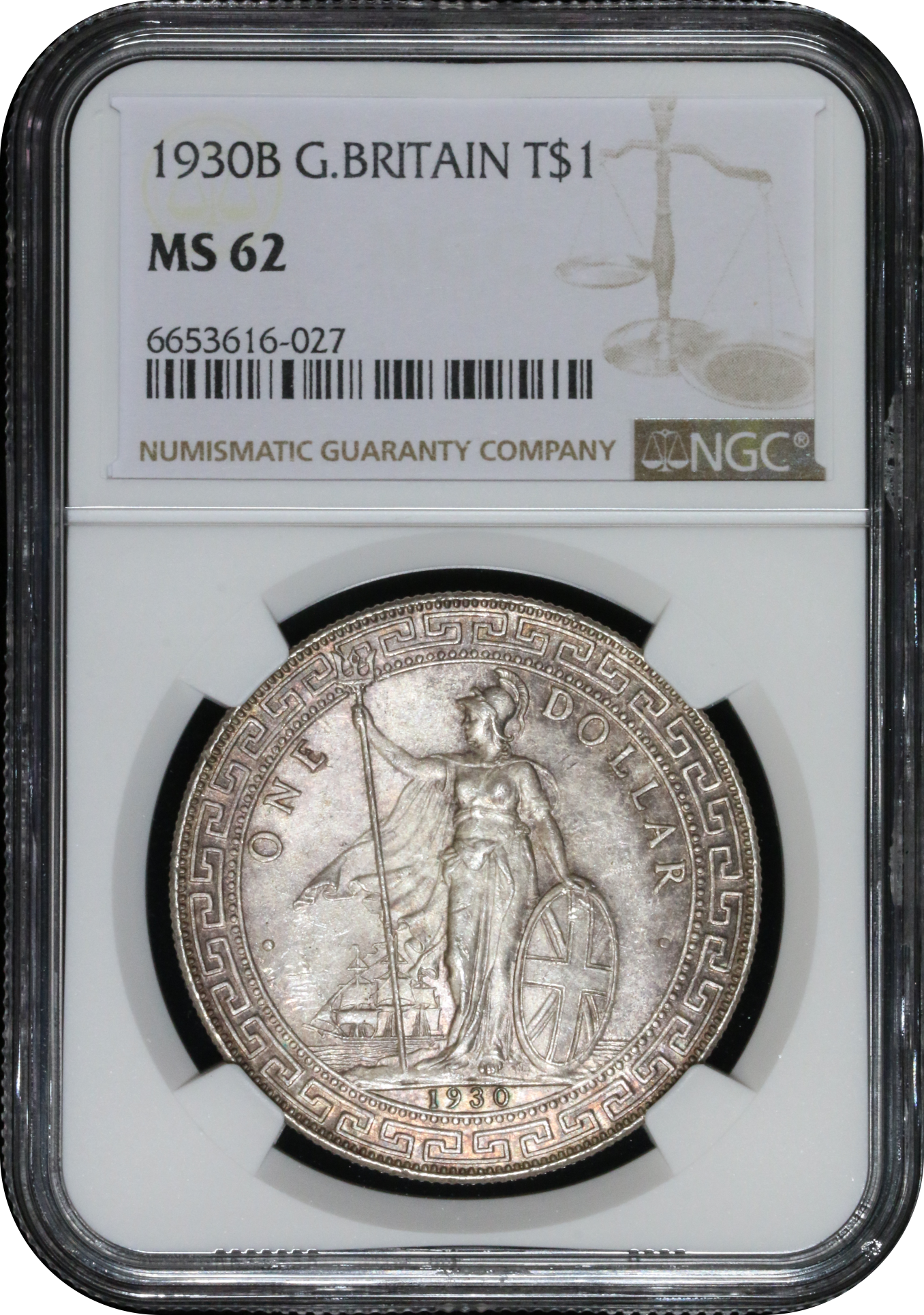 1929-B 英国 貿易銀 壹圓 銀貨 PCGS MS 64 イギリス ブリタニア
