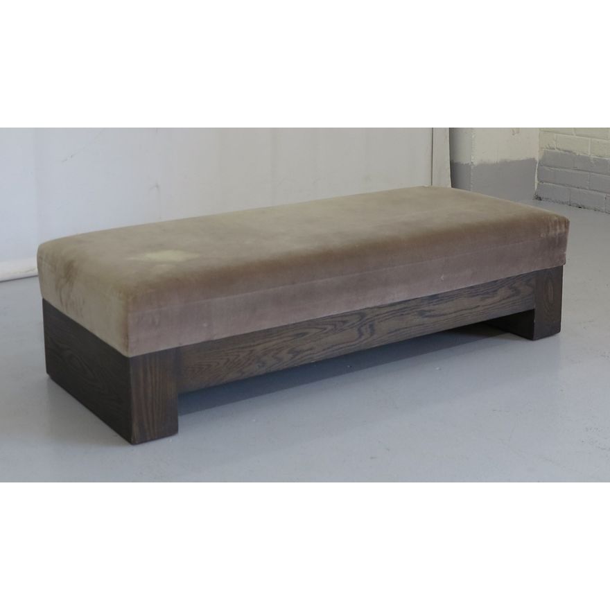 UPHOLSTERED OAK BED-END STOOL