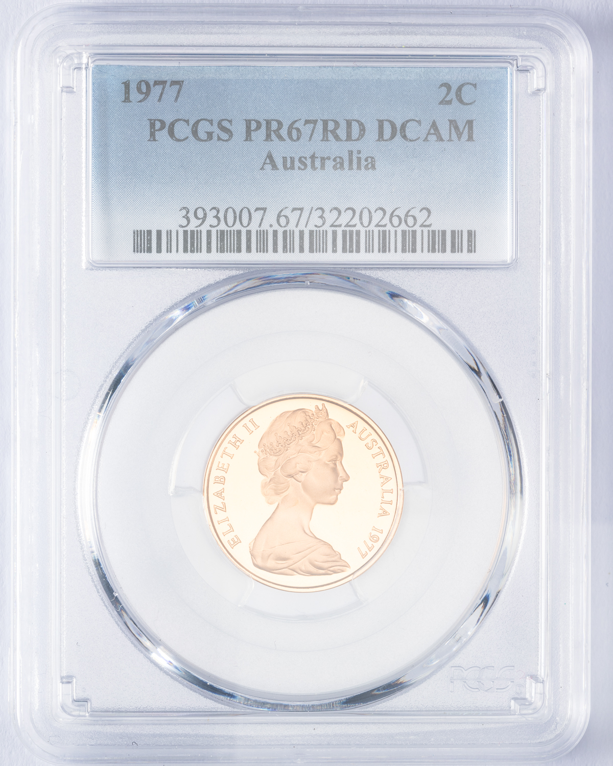 Elizabeth II, Two Cent, 1977, PCGS PR67DCAM