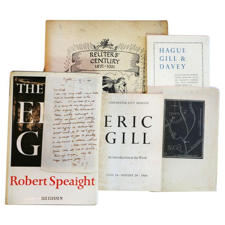 GILL, ERIC, Manuscript Letter & Ephemera