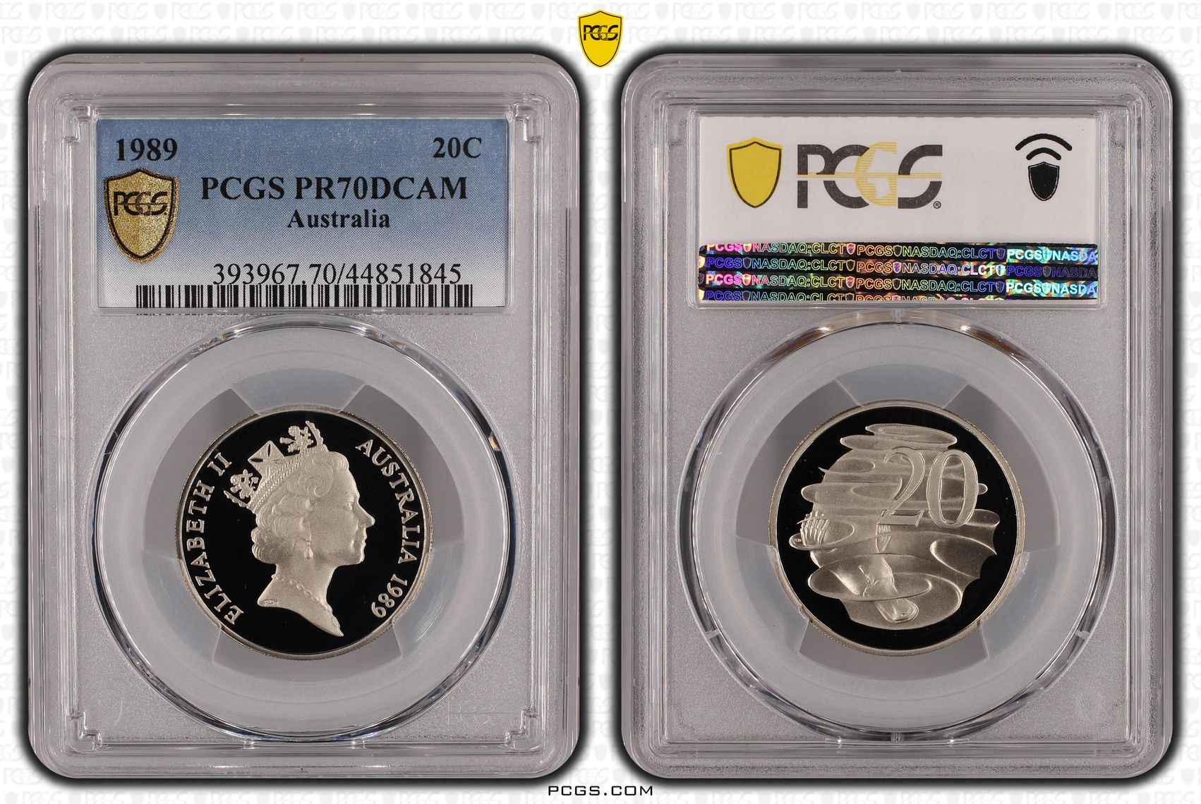 1989 Australia Twenty Cent, 20c PCGS - PR70DCAM POP 13/0 -845