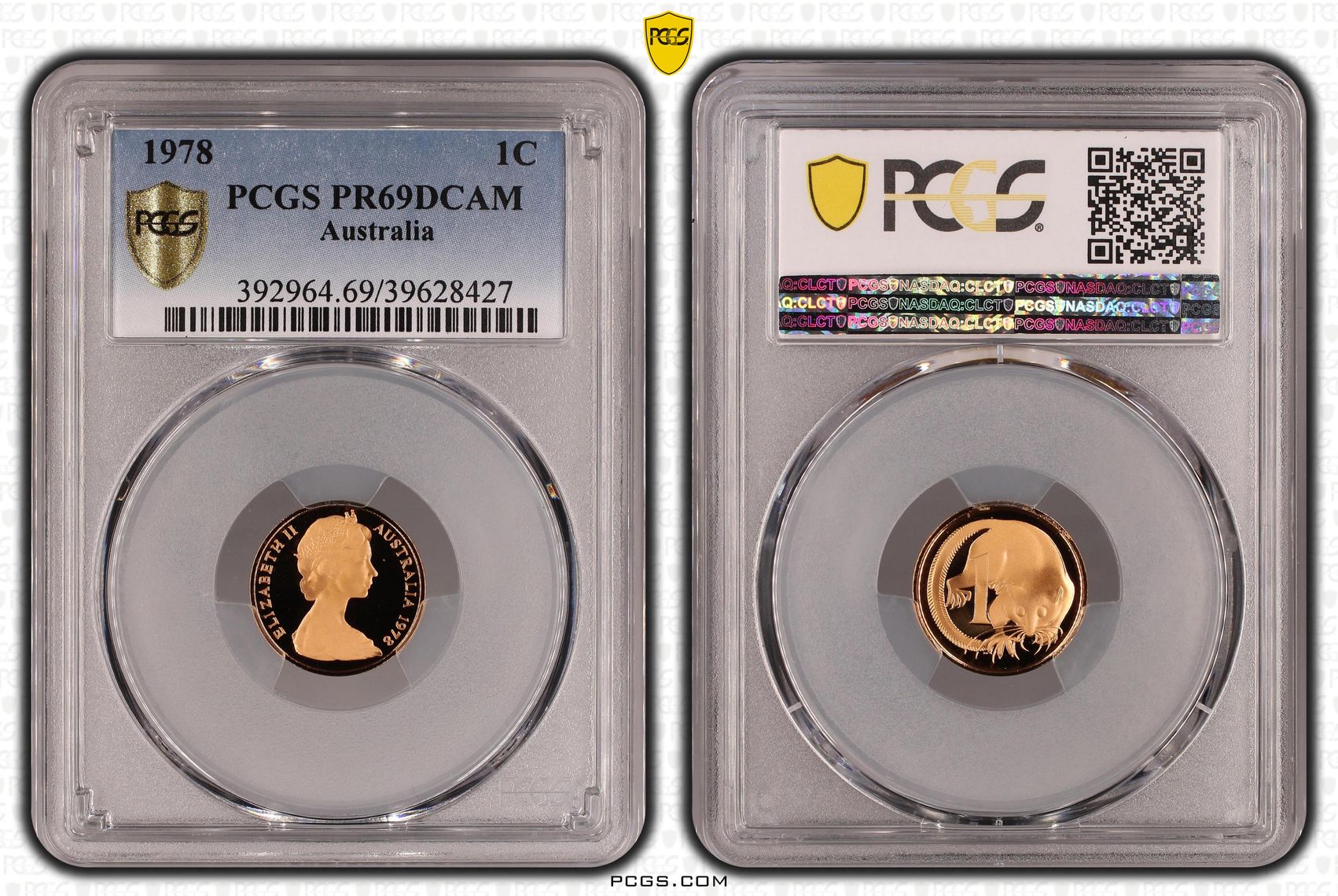 Elizabeth II, One Cent, 1978, PCGS PR69DCAM