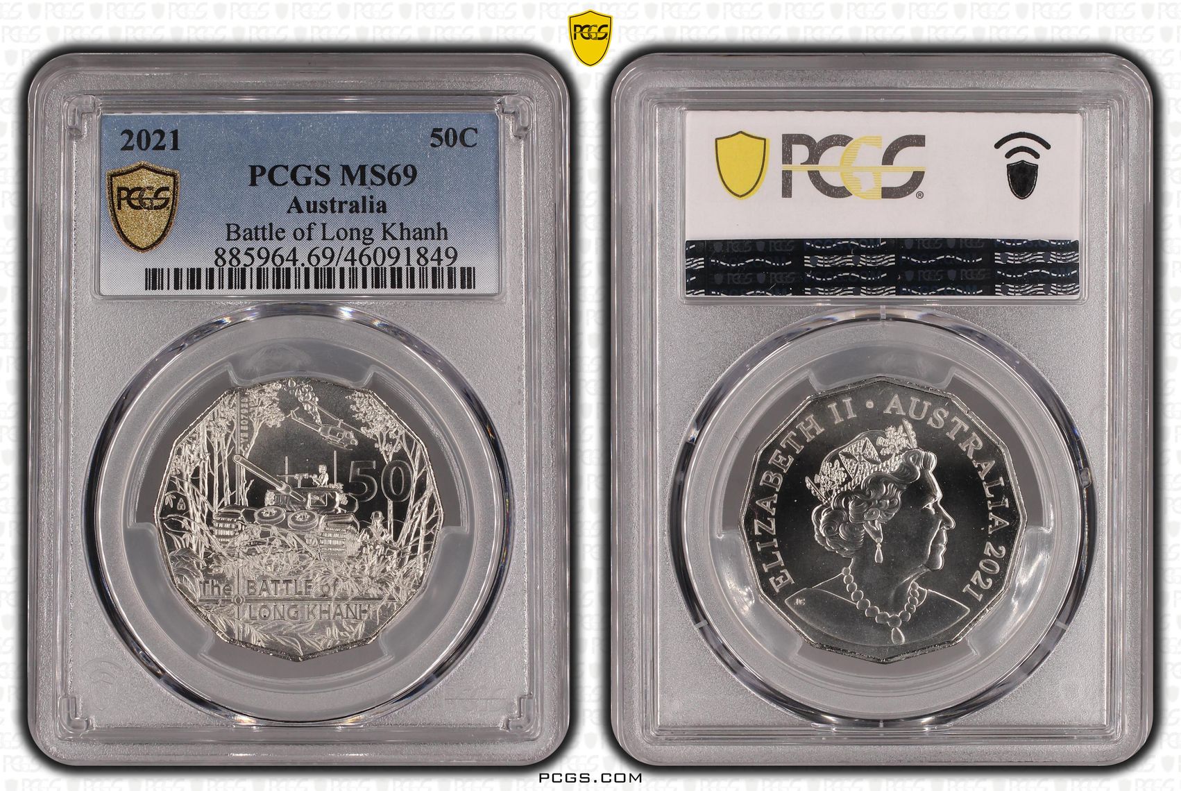 Battle of Long Khanh, Fifty Cent, 2021, PCGS MS69