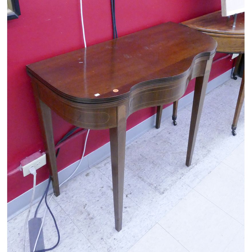 Antique Inlaid Mahogany Game Table- 31x35x18''