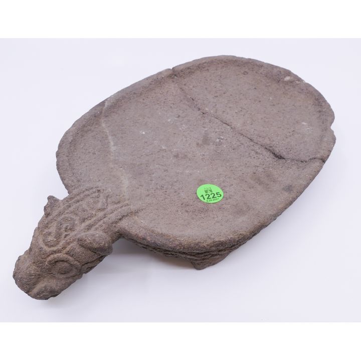 Pre-Columbian Carved Stone Jaguar Palette- reconstructed- 12''