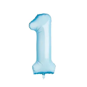 Jumbo Pastel Number 1 Foil Balloon Pastel Blue |