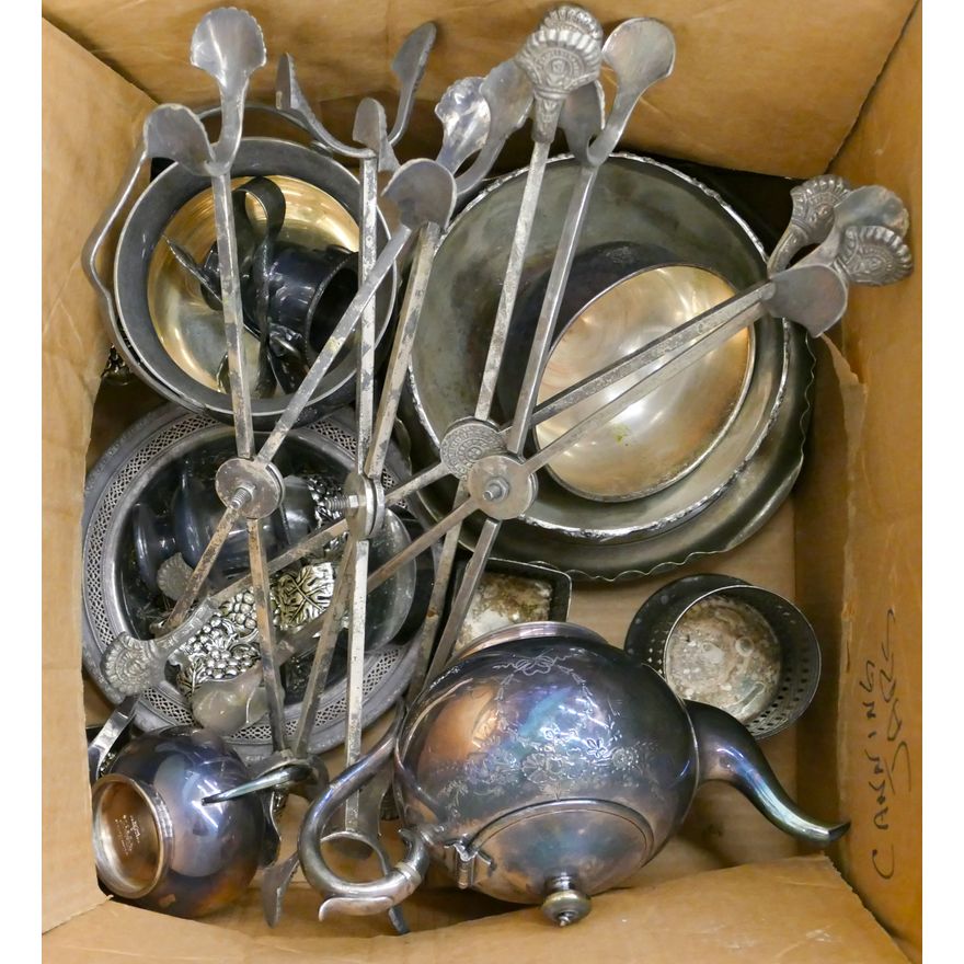 Box Silver Plate Items etc.