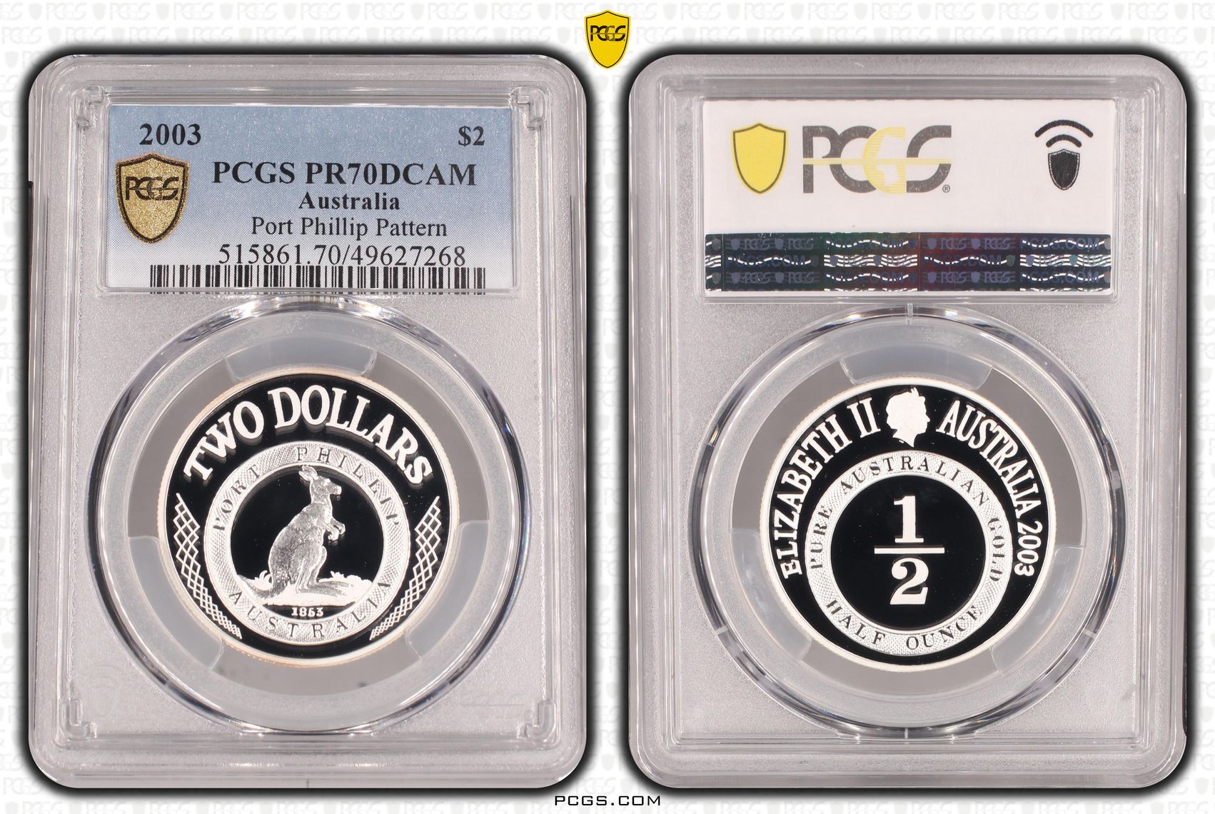 Port Phillip Pattern, Two Dollar, 2003, PCGS PR70DCAM
