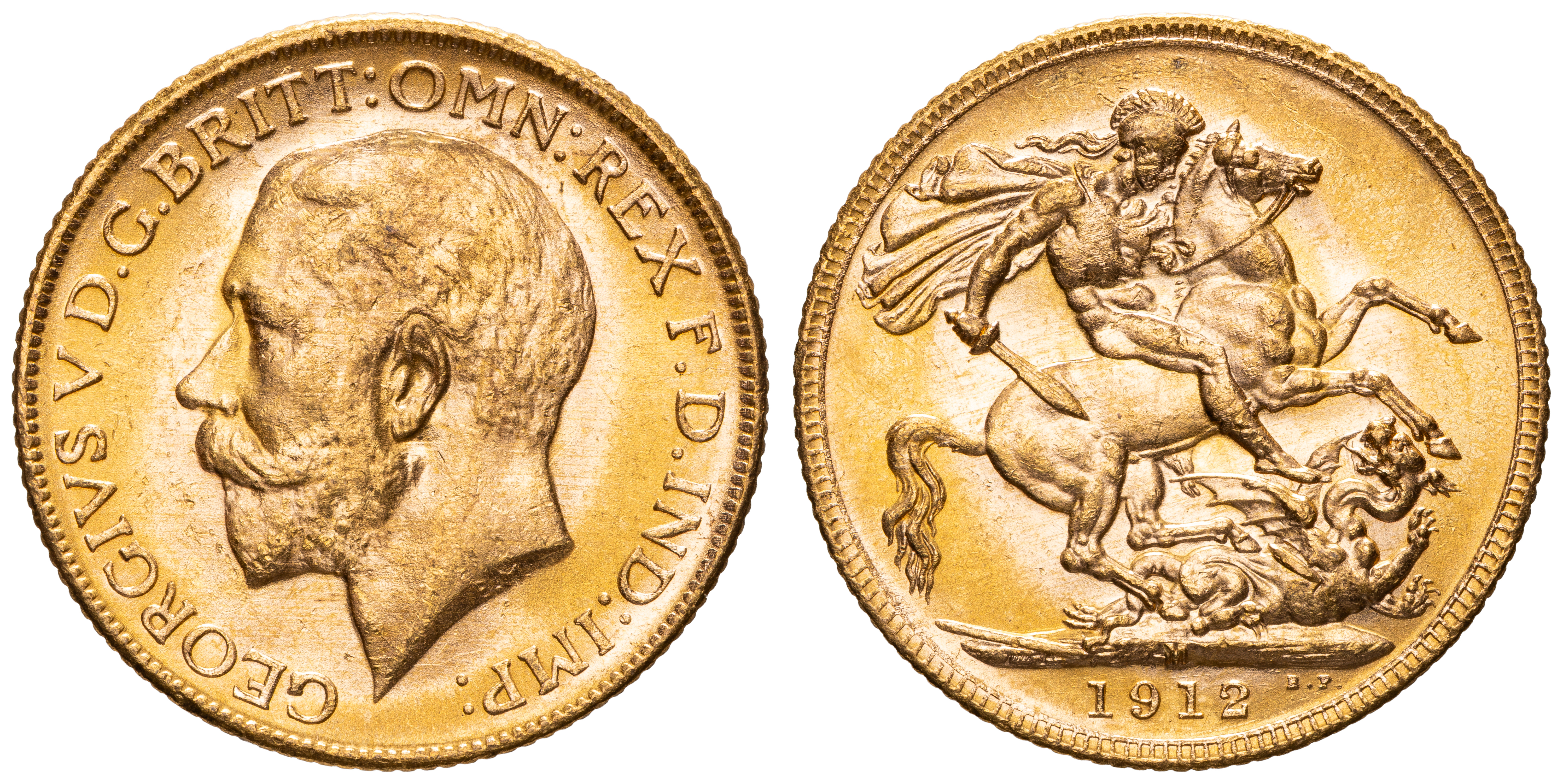 George V, Sovereign, 1913-M, aUNC