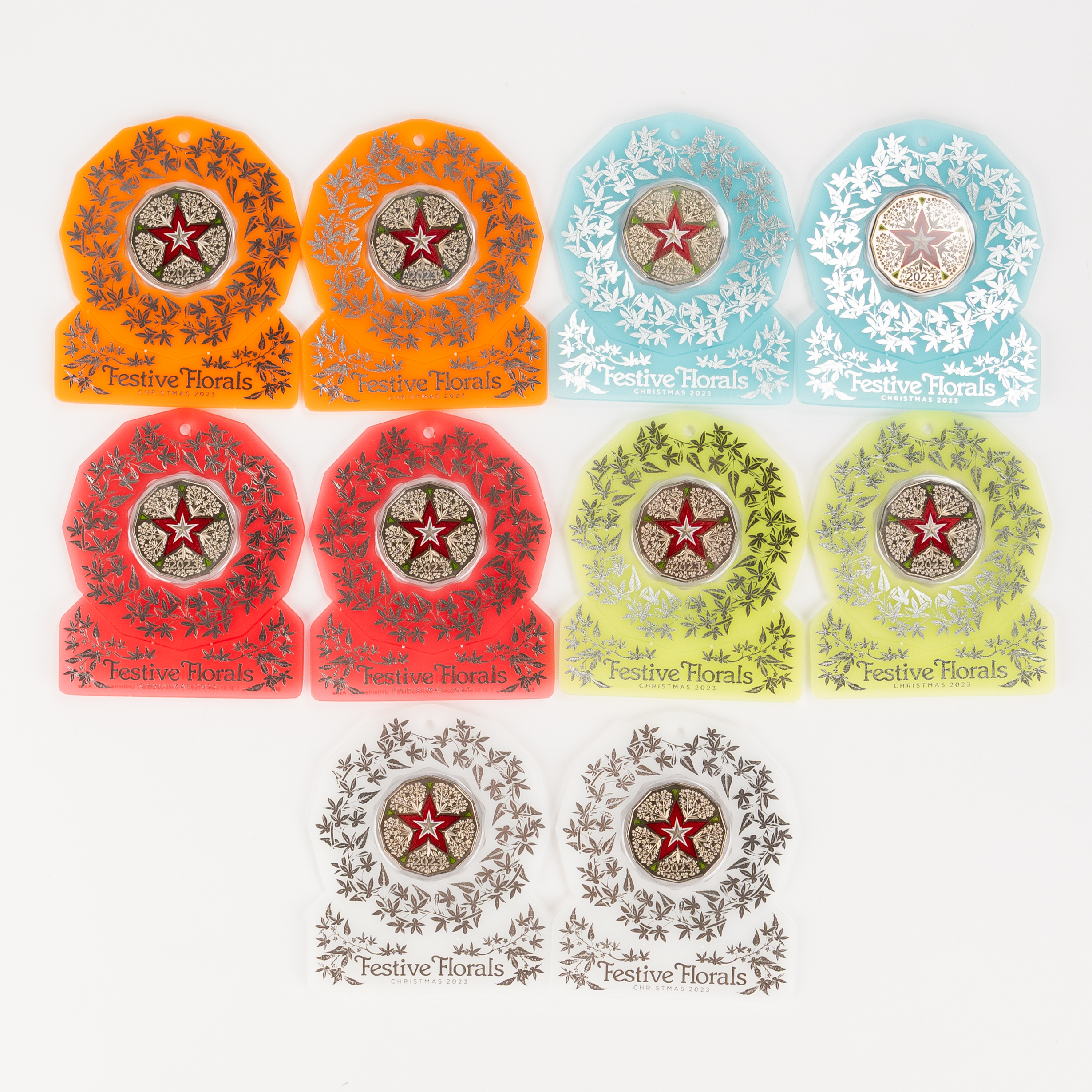 Elizabeth II, RAM - Festive Florals, Fifty Cents, 2023, UNC