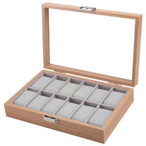 Luxury Wooden 12 Grids Watch Holder Box For Men and Women | GLASS BROKEN