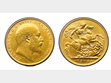1909 EDWARD VII LONDON MINT GOLD SOVEREIGN