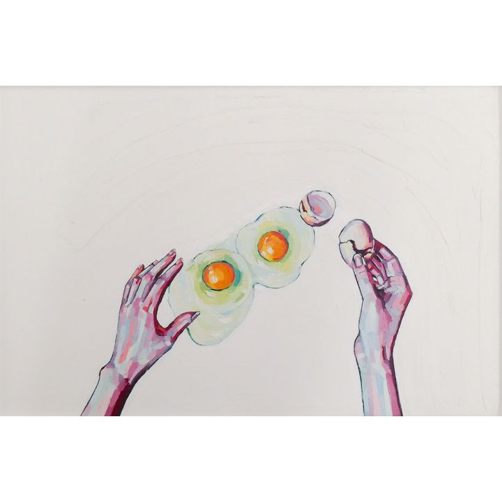 Alyssa Putnam 'Mixed (Eggs)' Painting, 2017