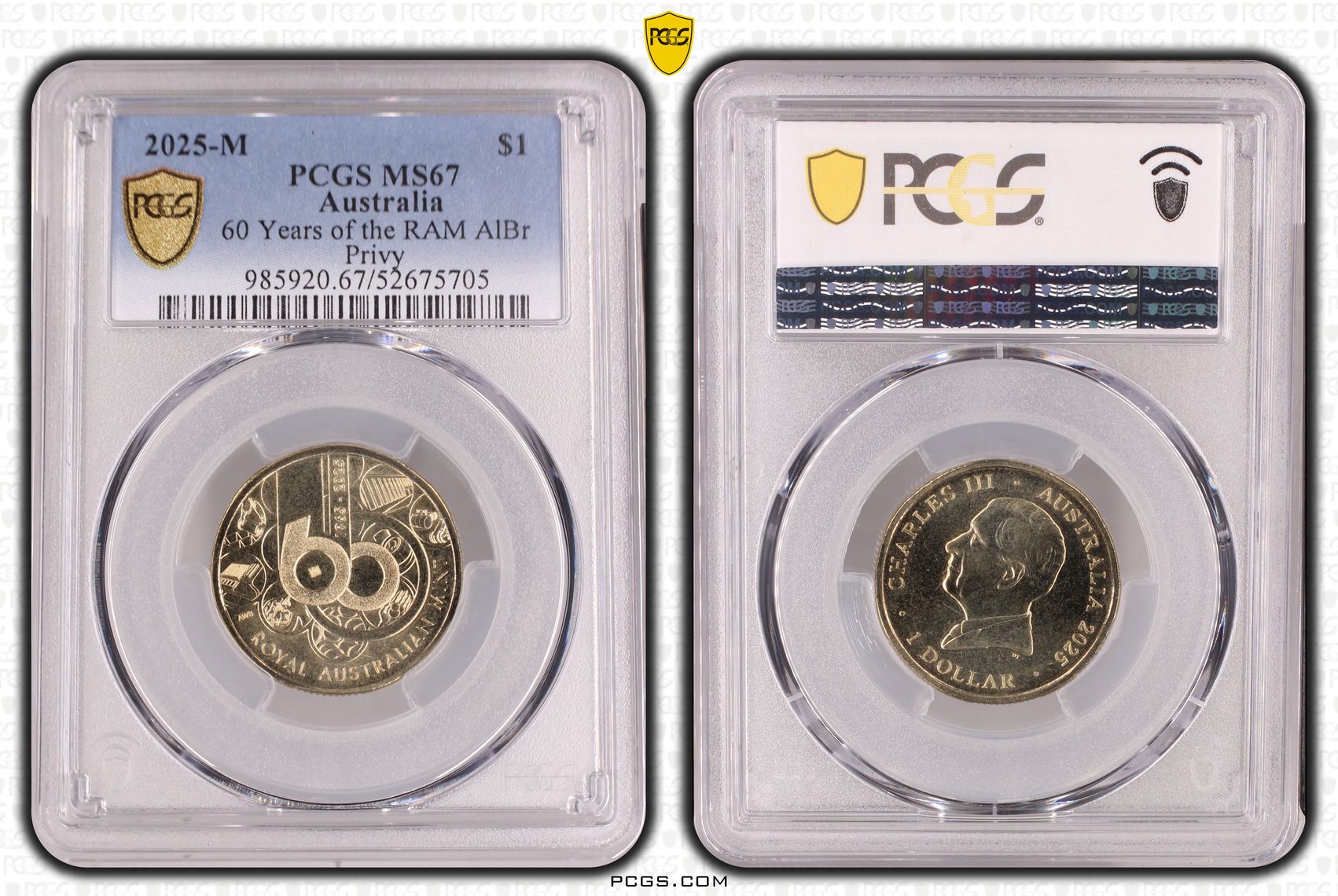 60 Years of the RAM AlBr Privy, One Dollar, 2025-M, PCGS MS67