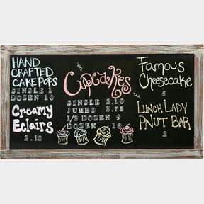 L MYGIFT 35-INCH WALL-MOUNTED CHALKBOARD, VERTICAL/HORIZONTAL HANGING TORCHED WOOD FRAME MESSAGE BOARD