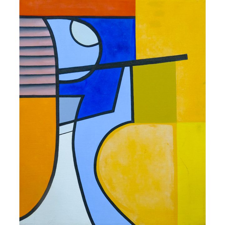 Porter Lewis ''Cubist Composition'' Oil on Canvas 22''x18''