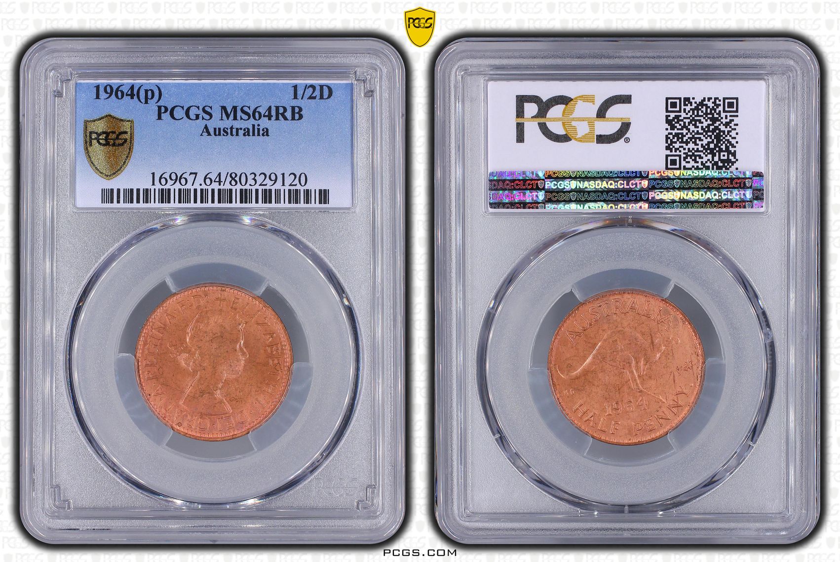Half penny, 1964 Y. (p), MS64RB