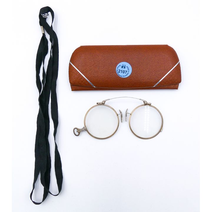 Pair Art Deco 14k Gold Eyeglasses - 17.9 Grams TW