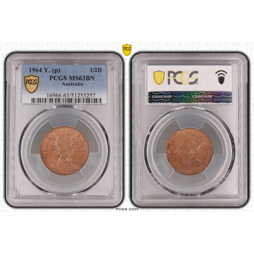 Elizabeth II, Half Penny, 1964, PCGS MS63BN
