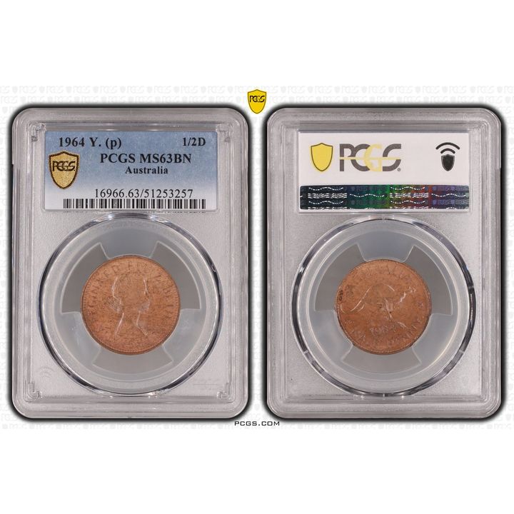 Elizabeth II, Half Penny, 1964, PCGS MS63BN