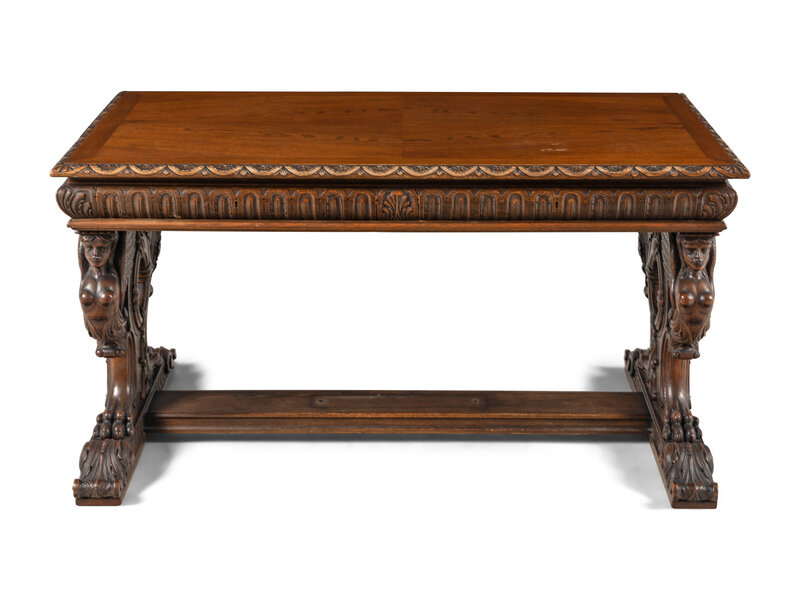A Renaissance Revival Carved Walnut Table