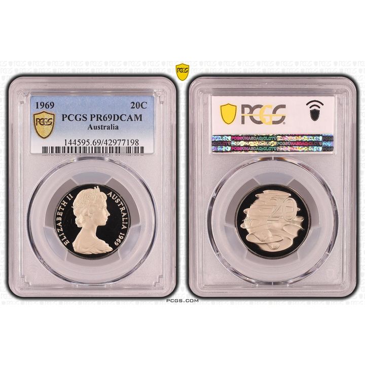 Elizabeth II, Twenty Cent, PR69DCAM , 1969