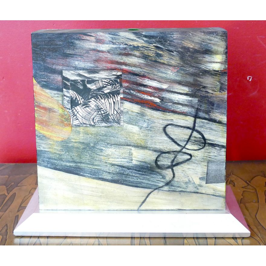 Stephanie Weber Abstract Standing Table Art 13"x14"