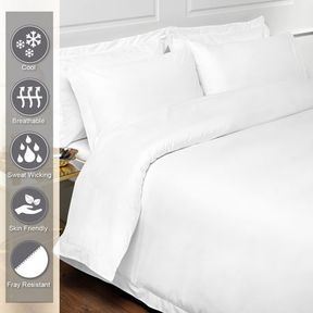 Pizuna 100% Long Staple Cotton Duvet Cover Set King White |