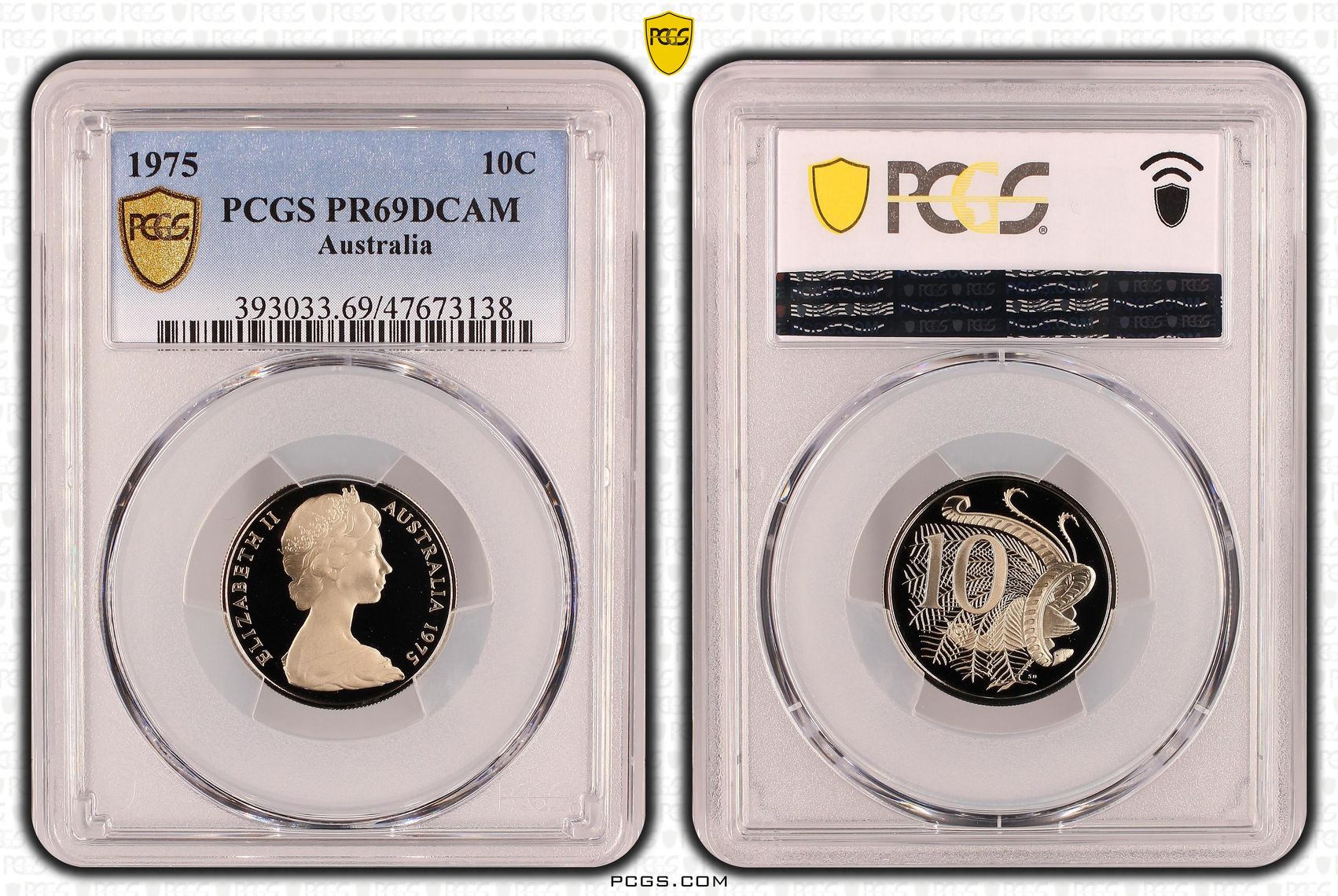 Ten Cent, 1975, Pcgs Pr69dcam