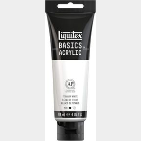 4 FL OZ (PACK OF 1) LIQUITEX BASICS ACRYLIC PAINT, 118ML (4-OZ) TUBE, TITANIUM WHITE