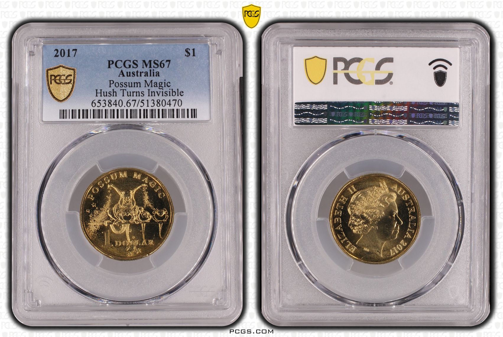 Possum Magic - Hush Turns Invisible, One Dollar, 2017, PCGS MS67