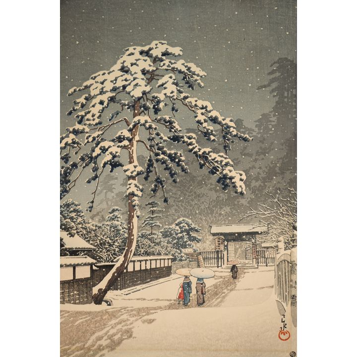 Kawase Hasui ''Honmon Temple, Ikegami'' 1931