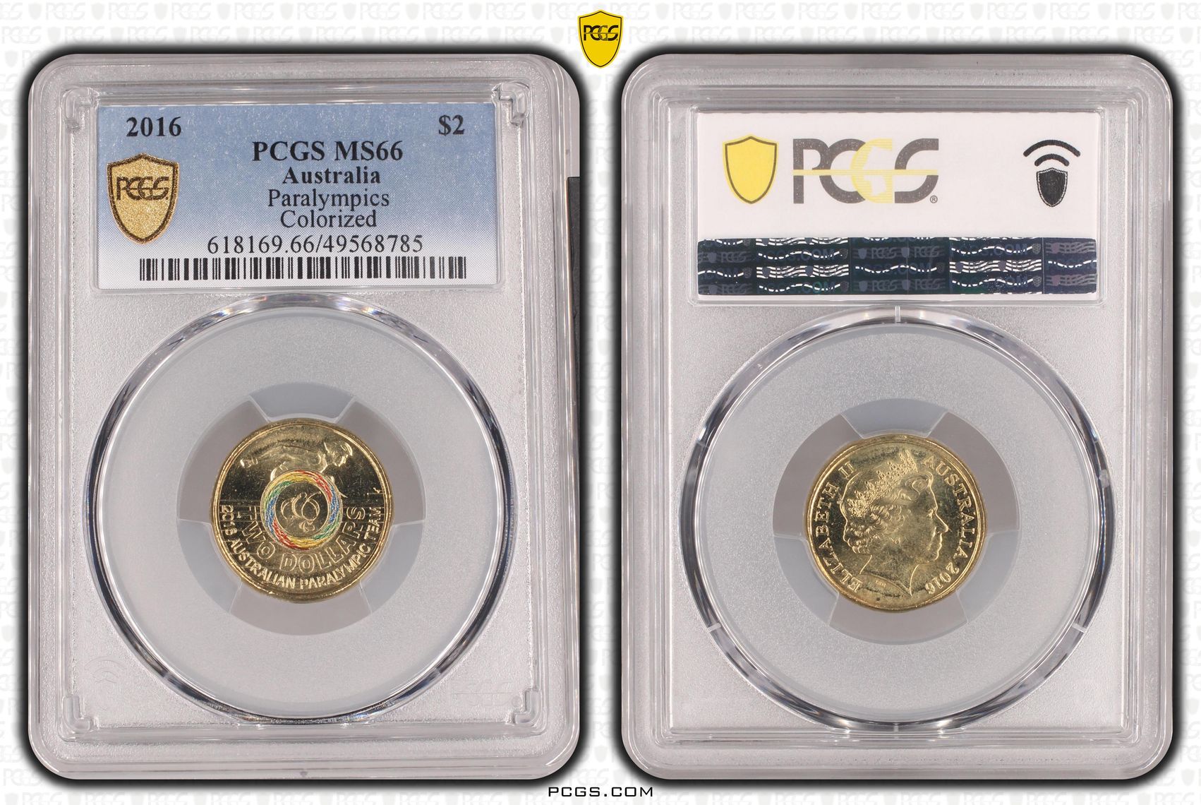 Elizabeth II, Paralympics Colorized , Two Dollar, 2016, PCGS MS66
