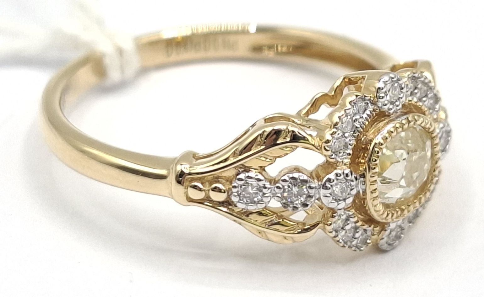 266 · 14K YELLOW GOLD/RHODIUM DRESS RING