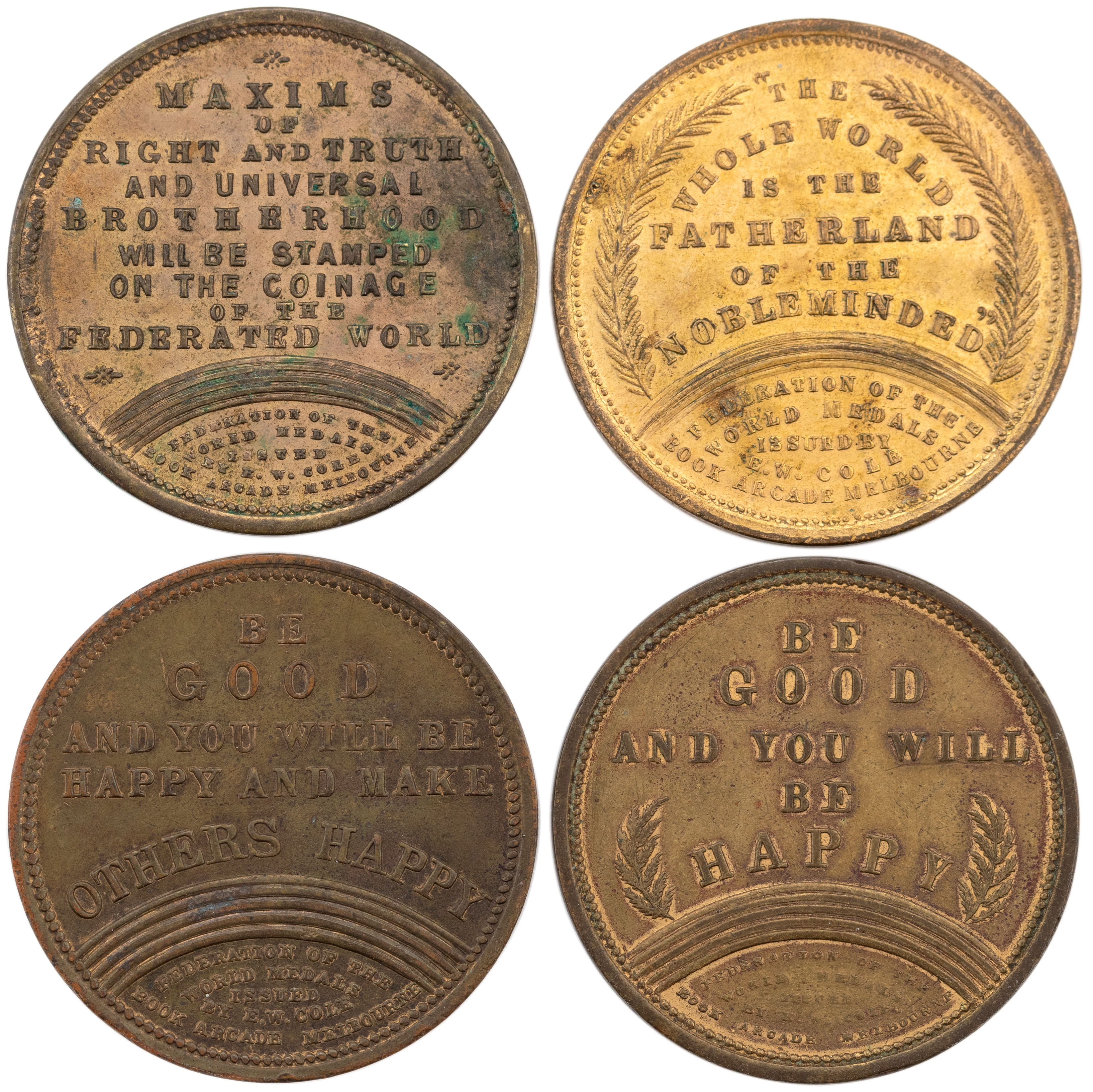 Cole's Arcade, Melbourne, Vic., Advertising Token, 1879 - 1918, EF - aUNC