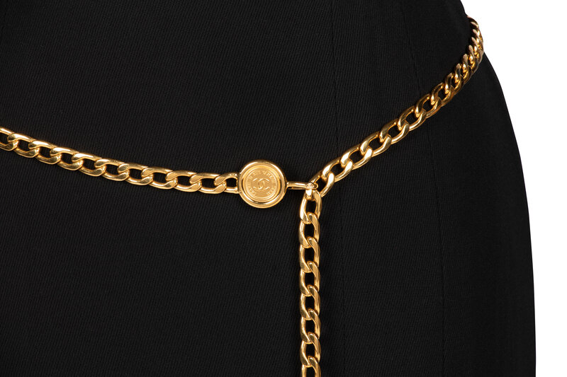 Chanel Logo Medallion Belt, 1990s 