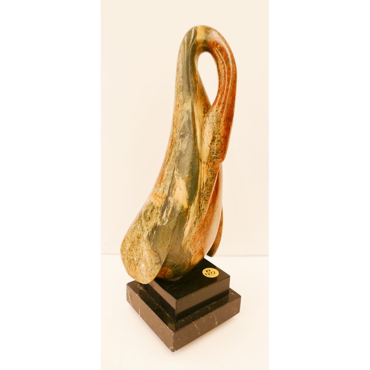 Ralph Hurst Soapstone Crane Sculpture on Spinning Base- 13''