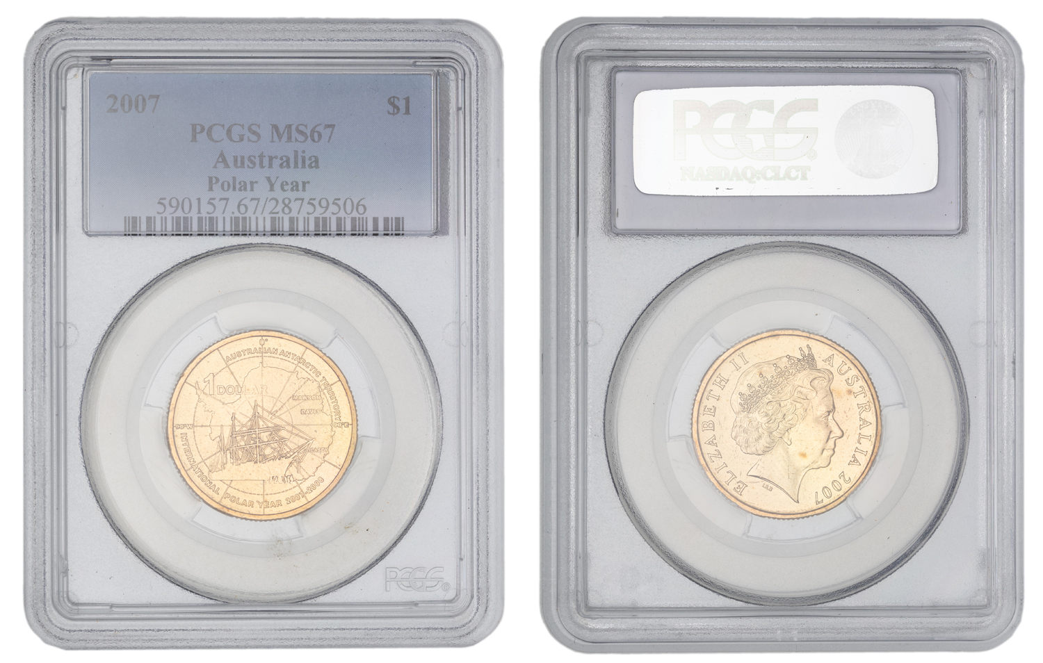 Elizabeth II, Polar Year, One Dollar, 2007, PCGS MS67