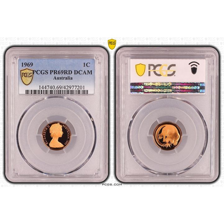 1969 Australian One Cent, 1c Proof PCGS - PR69DCAM -201