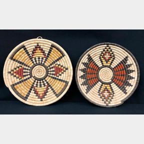 Two Nice Polychrome Hopi Coiled Baskets