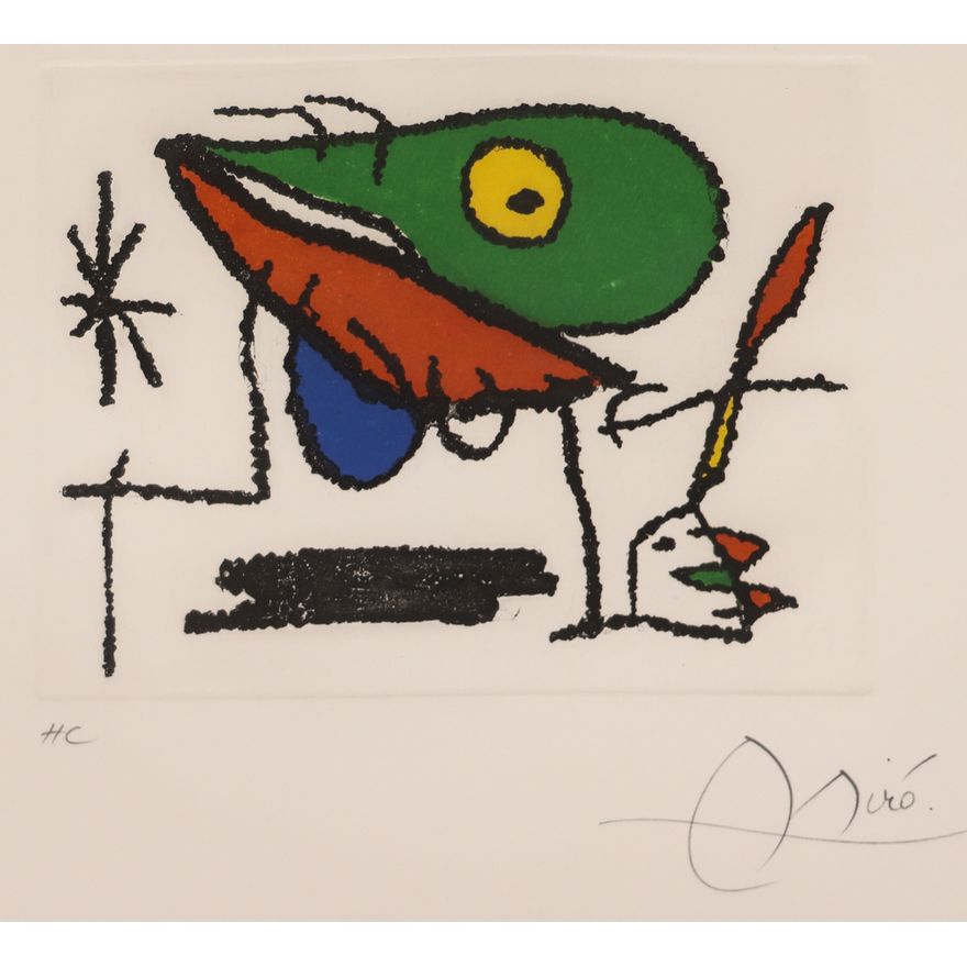 Miro ''El Sobreviviente Visita los Pajaros'' 1972 Etching