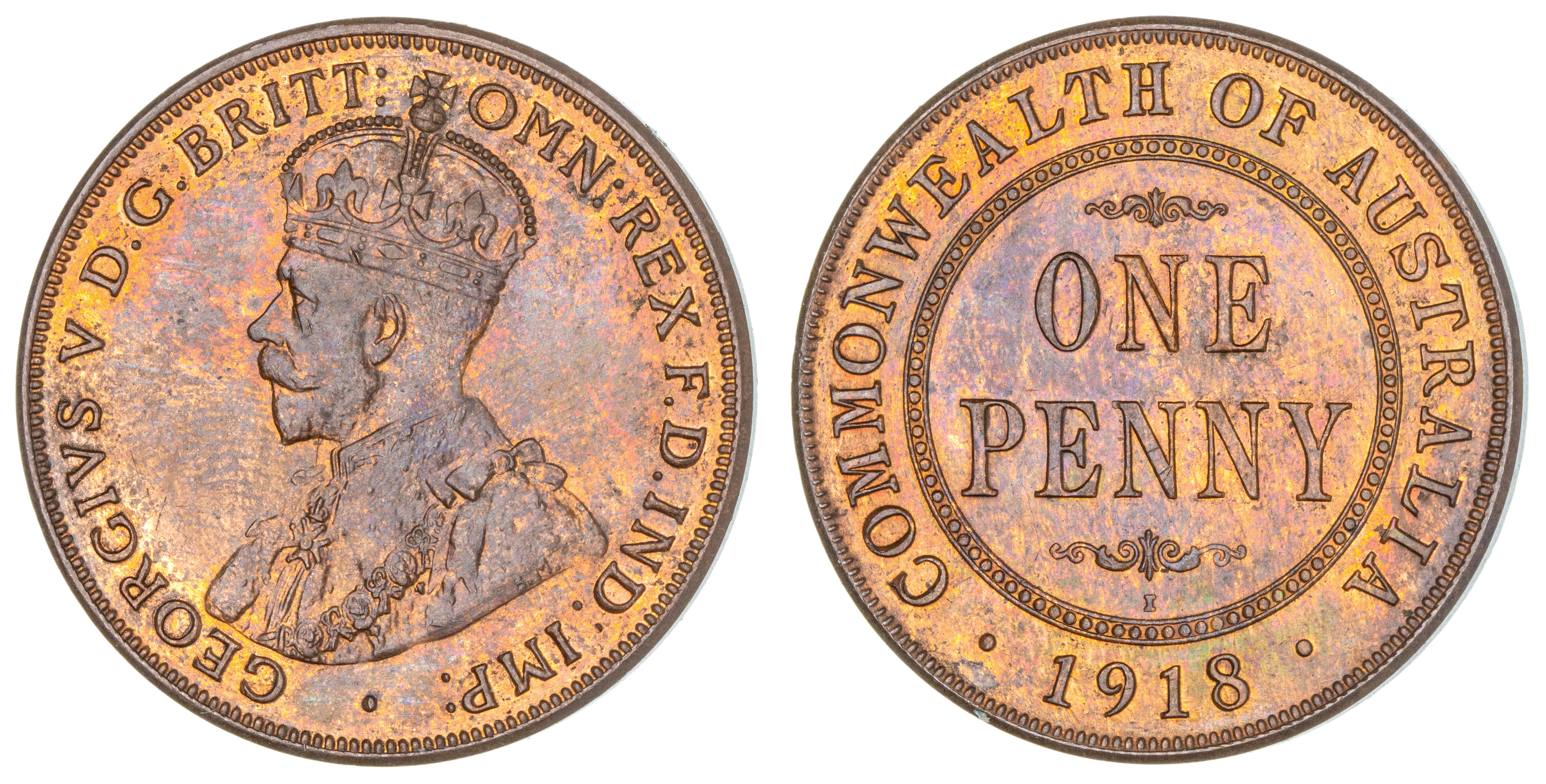 George V, Penny, 1918-I, CHU - GEM