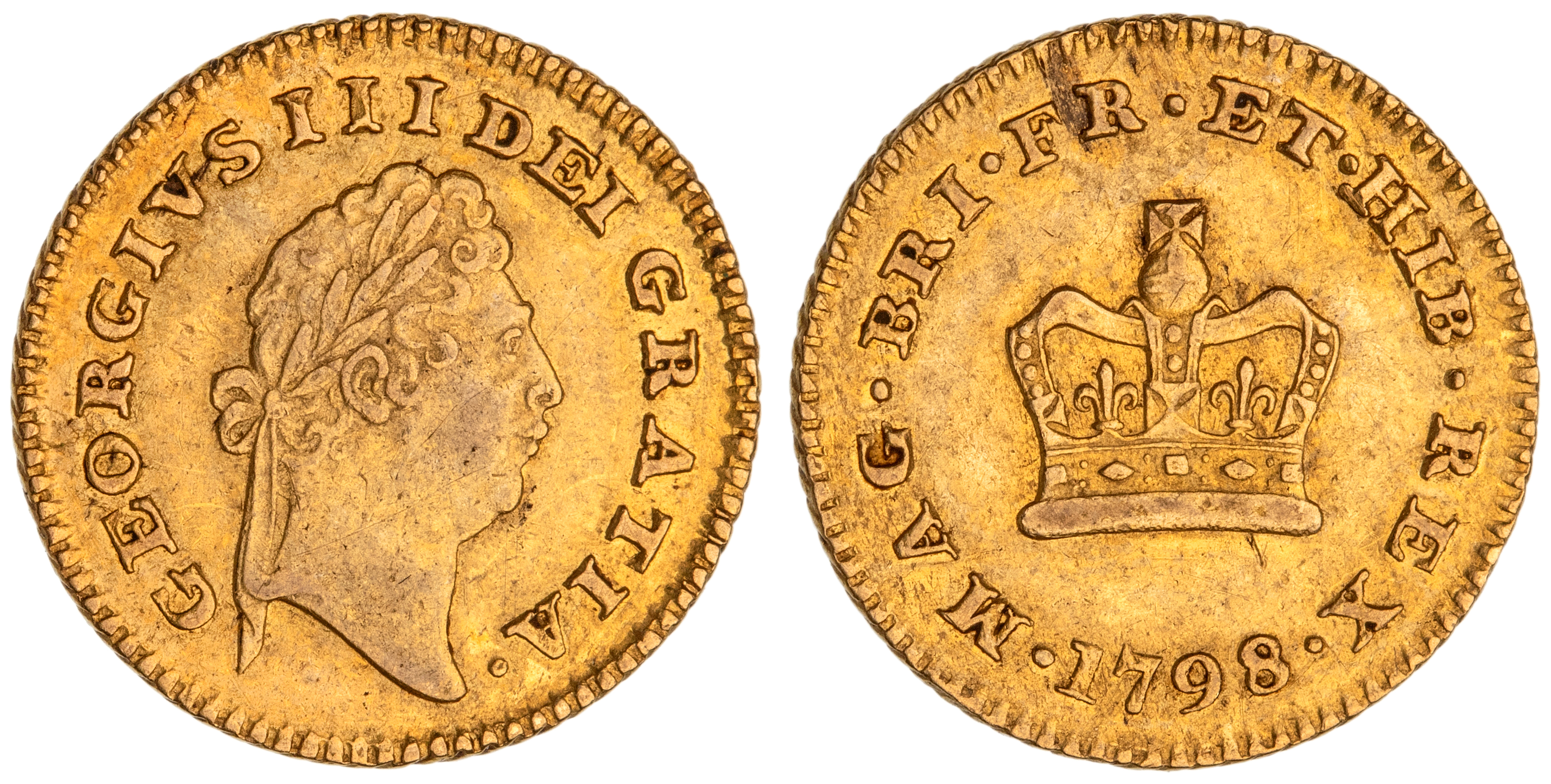 Great Britain, George III, Third Guinea, 1798, gVF