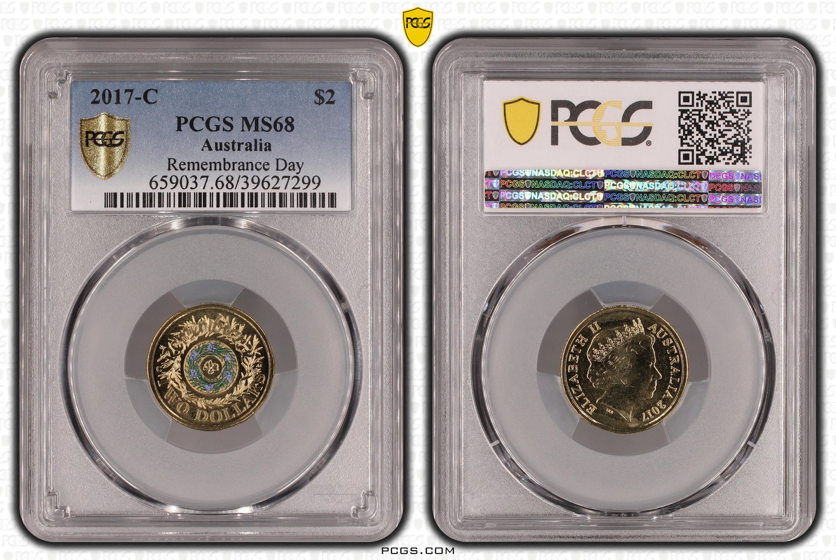 Remembrance Day Colorized , Two Dollar, 2017-C, PCGS MS68