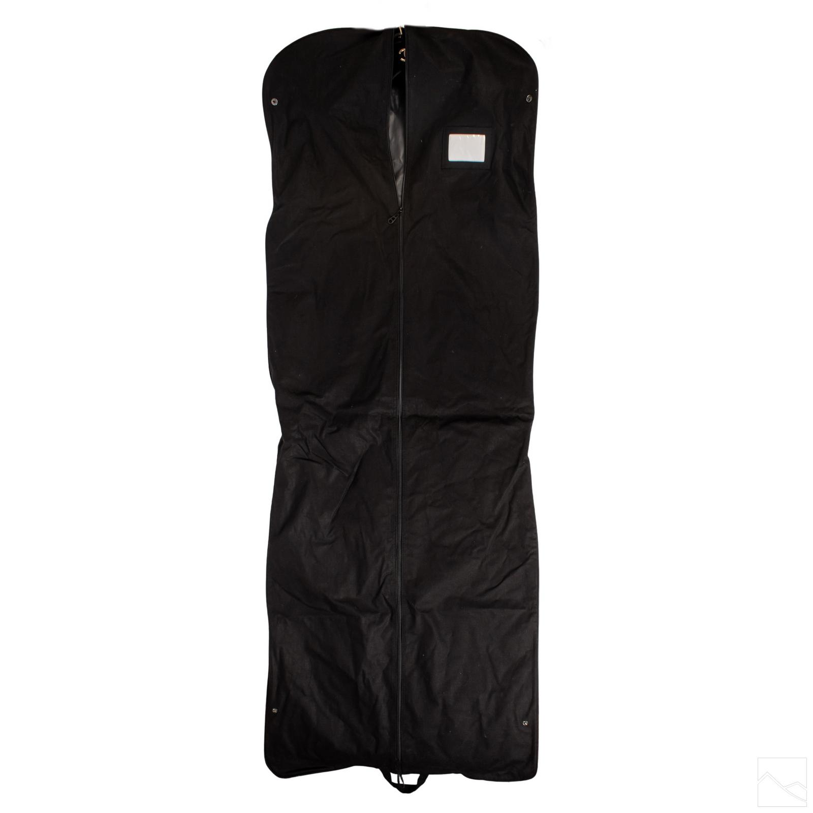 Chanel Couture Black Canvas Garment Bag & Hangers