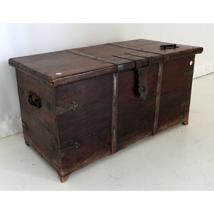 SMALL METAL BOUND CHEST