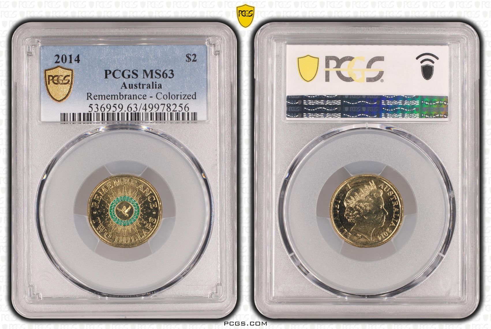 Remembrance - Colorized, Two Dollar, 2014, PCGS MS63