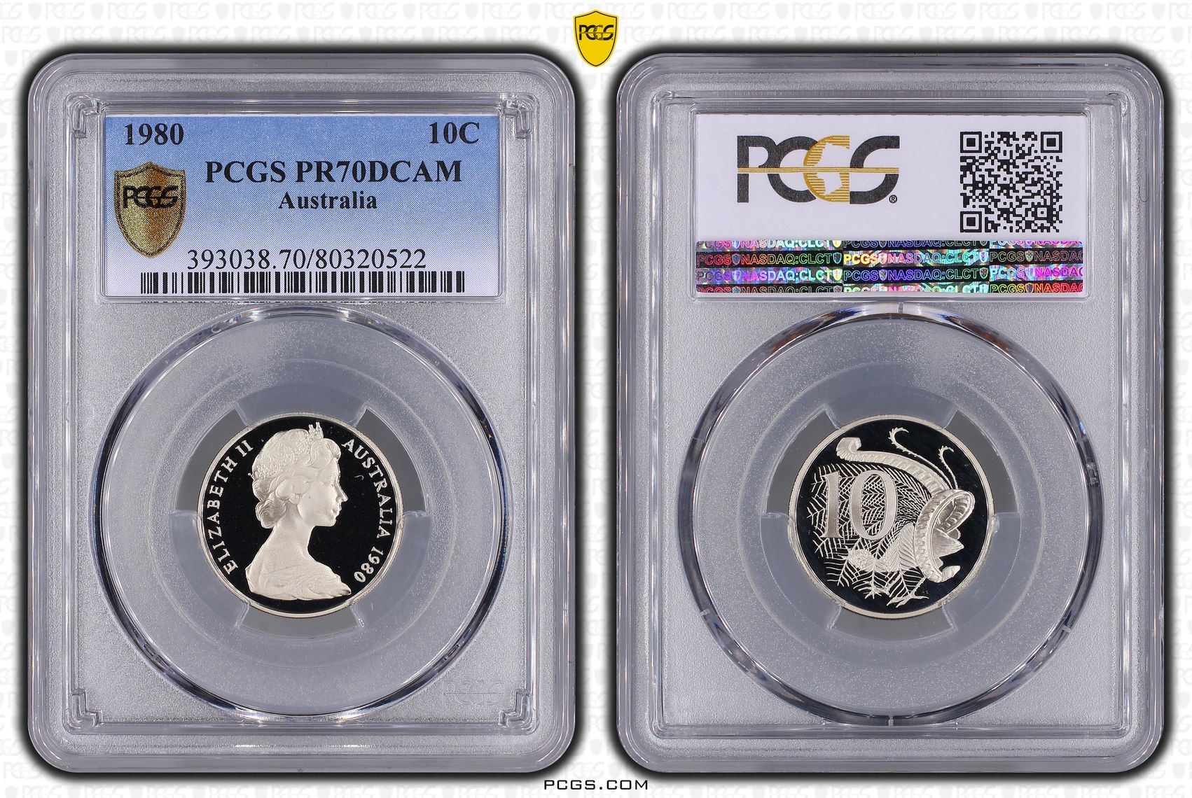 Ten Cent, 1980, Pcgs Pr70dcam